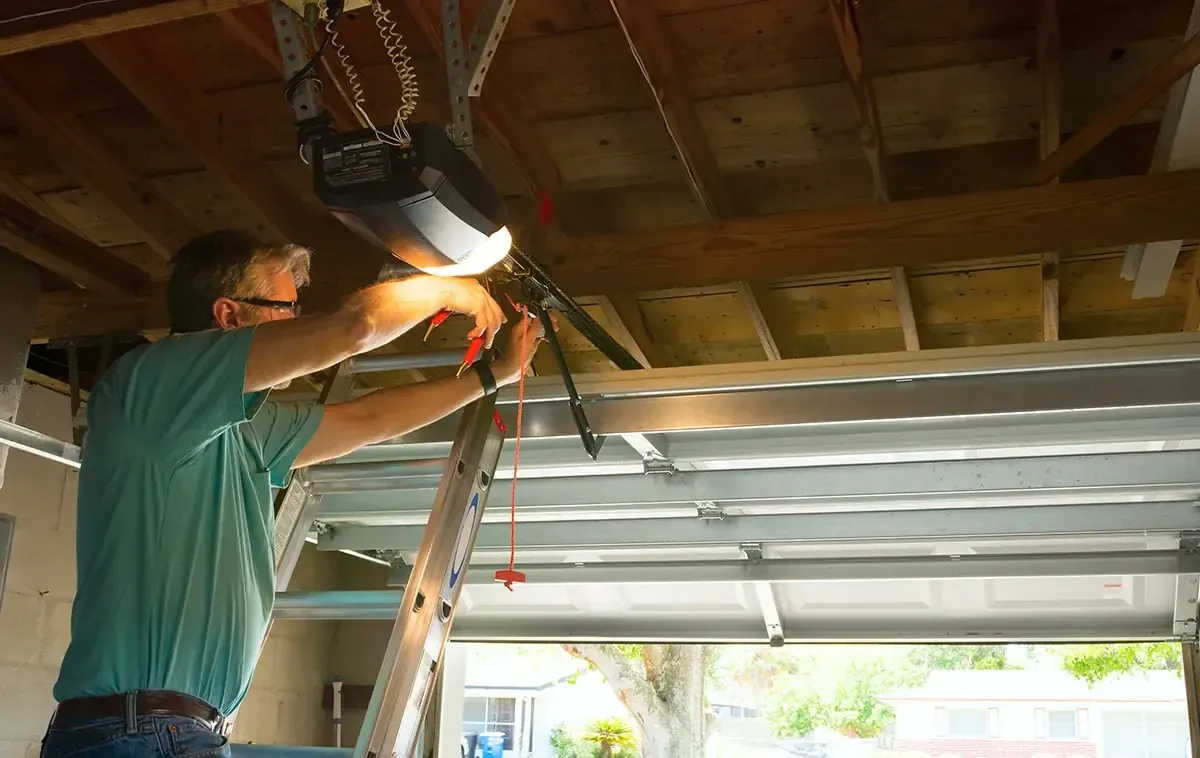 LiftMaster belt-drive smart garage door opener installation with battery backup and myQ Wi-Fi smartphone app setup